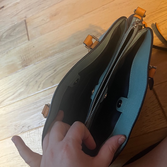 Coach Blue and Orange/Tan Crossbody Handbag - Picture 5 of 9